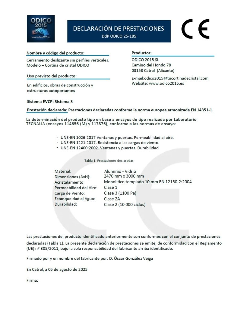 Homologación CE y Calidad Odico 2015