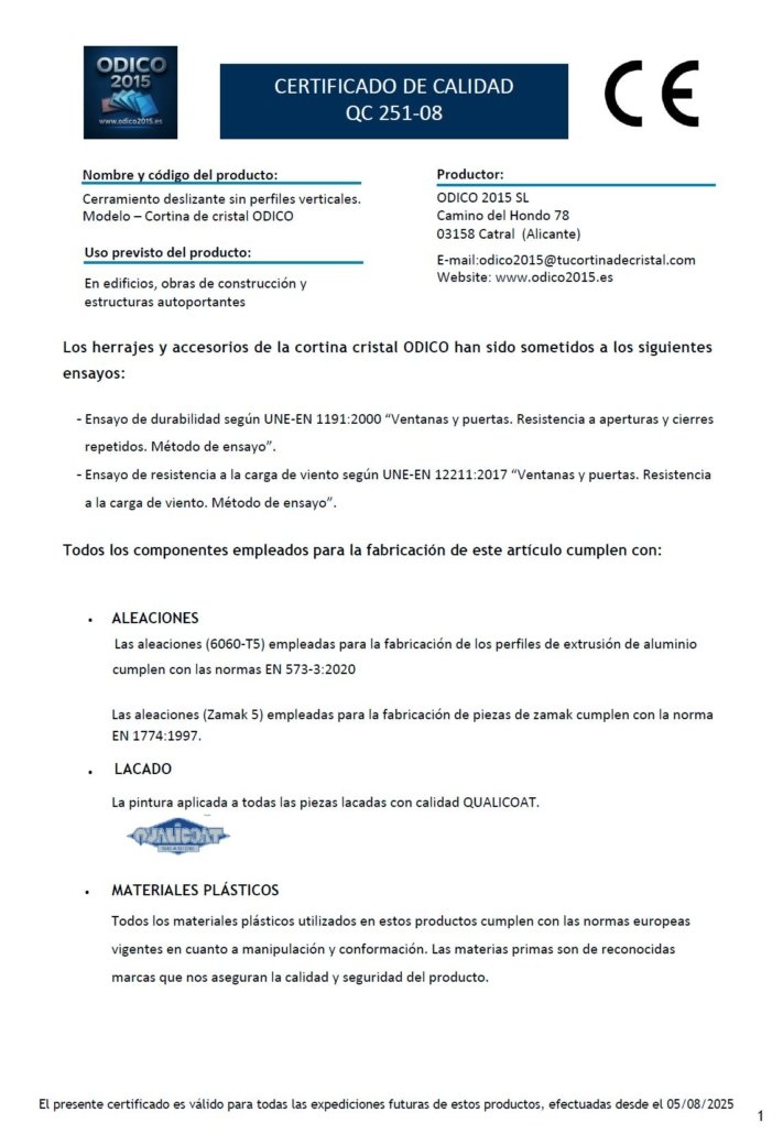 Homologación CE y Calidad Odico 2015