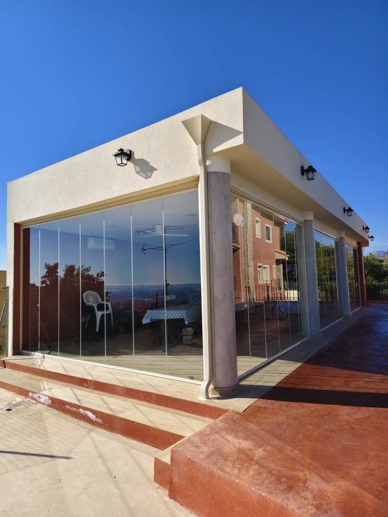 Cortinas de cristal Valencia chalet porche